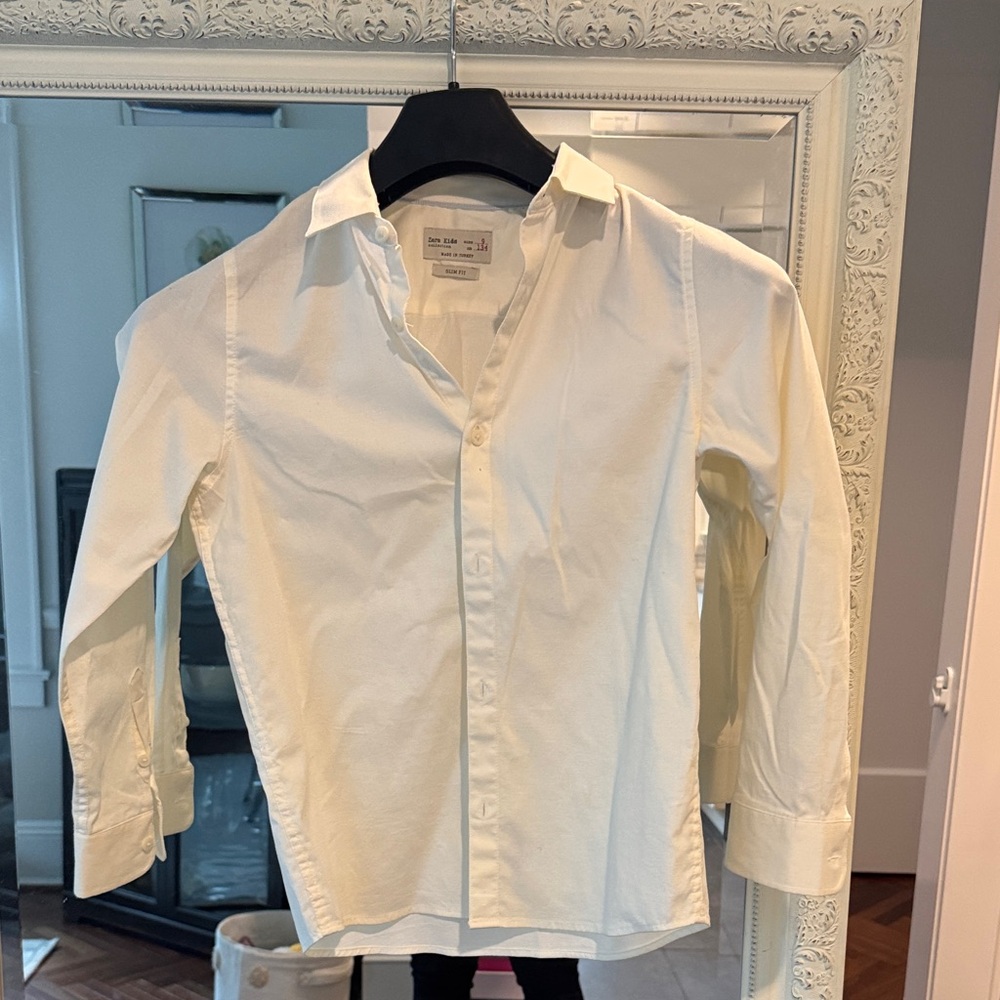 Zara Kids Cream Button Down Shirt